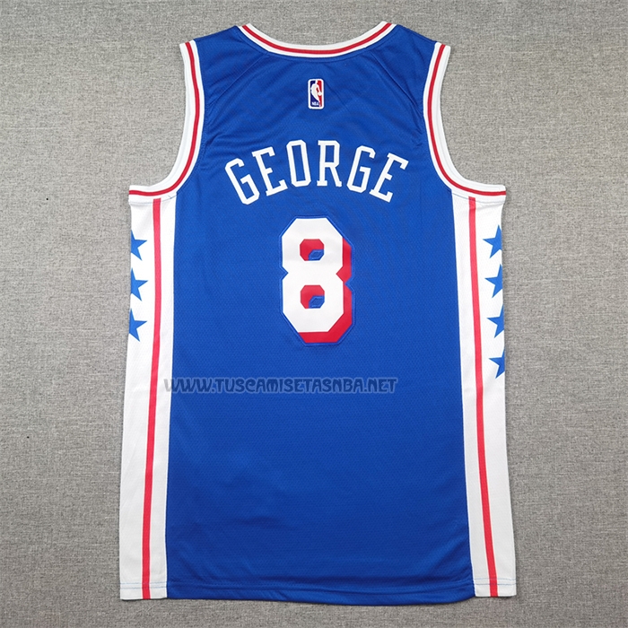 Camiseta Paul George NO 8 Philadelphia 76ers Icon 2024-25 Azul